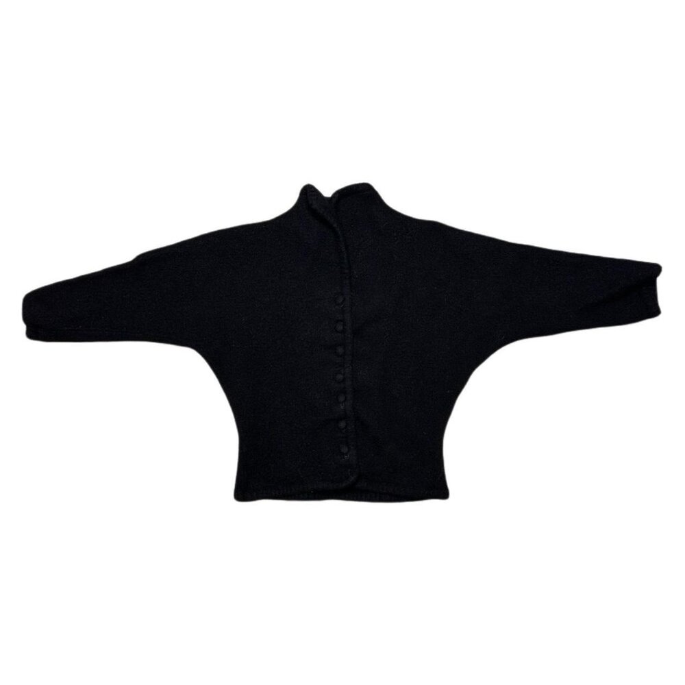 WOMANS PETITE FULL BUTTON CROPPED SWEATER